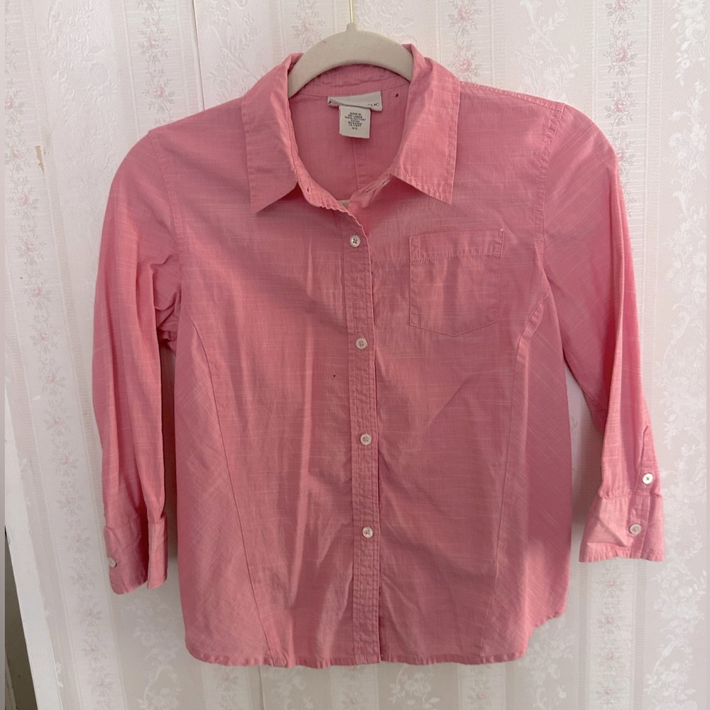 Pink long sleeve button down